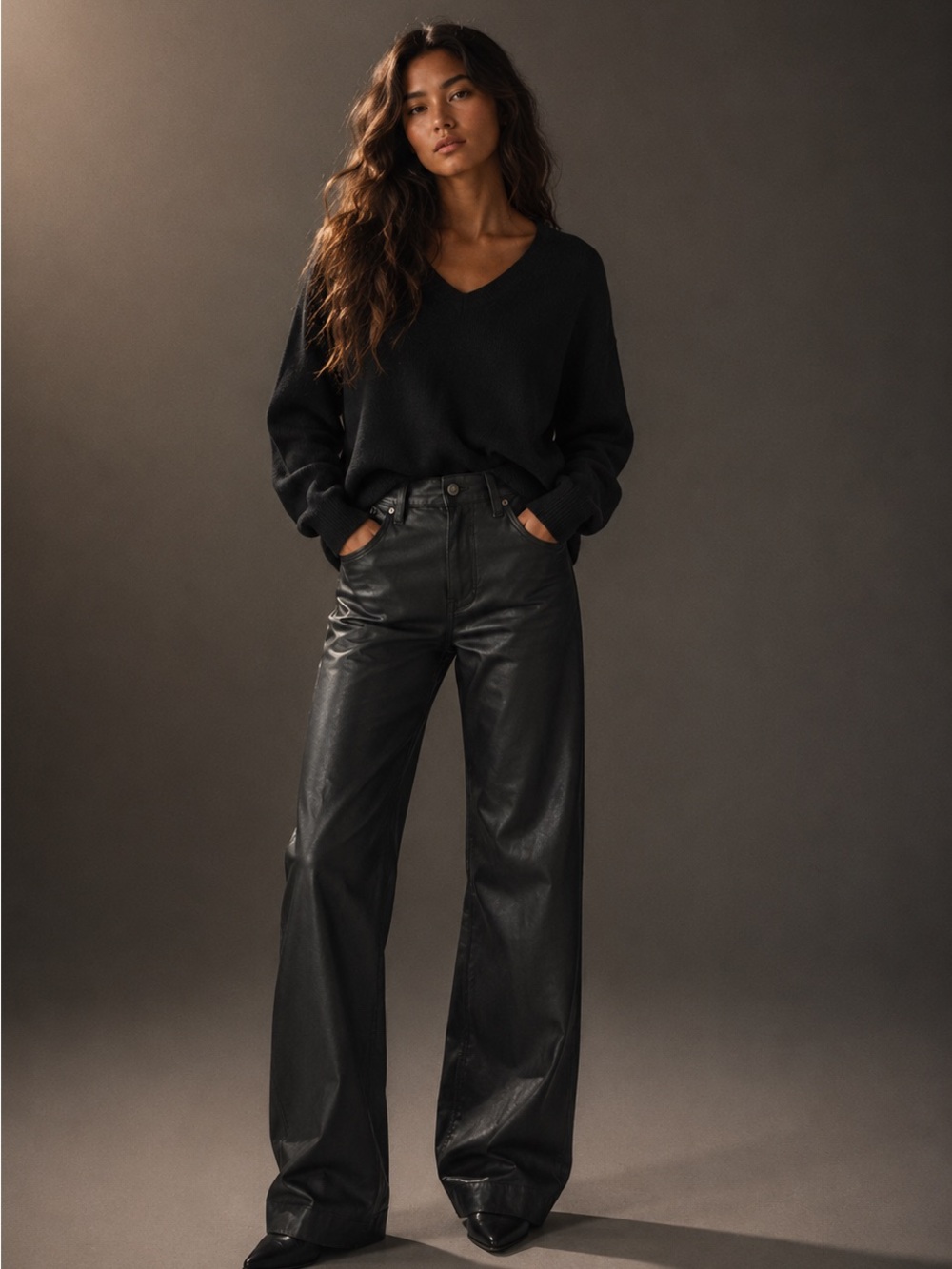 Banana Republic Coated Wide Leg Jeans Modern